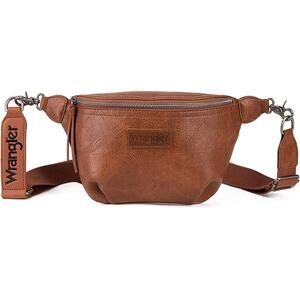 Wrangler Brown Faux Leather Belt Bag Crossbody Fanny Pack